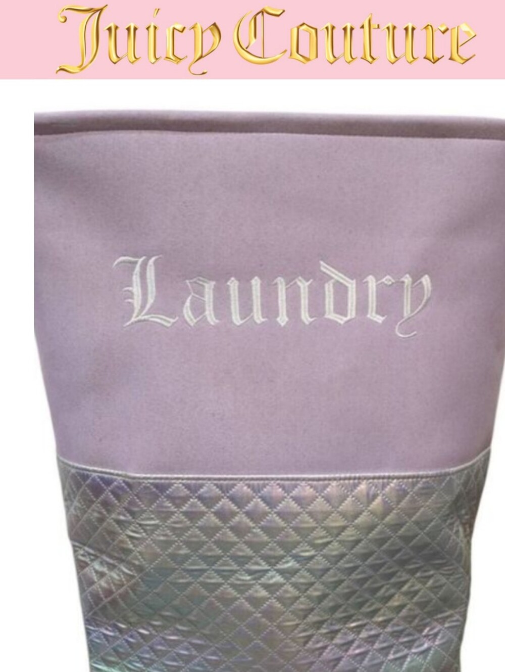 Juicy Couture Home Holographic Logo Laundry Basket